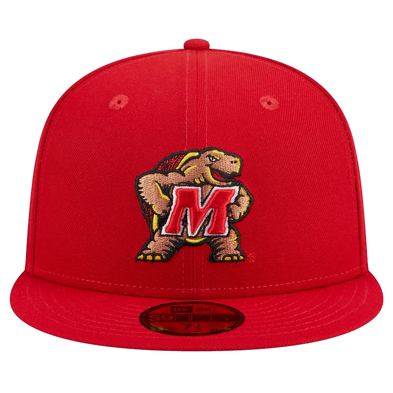 Casquette ajustée Maryland Terrapins 59FIFTY pour homme de New Era rouge