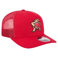 Men's New Era Red Maryland Terrapins Primary 9SEVENTY Trucker Stretch-Snap Hat