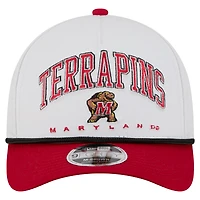 Men's New Era White/Red Maryland Terrapins Arch Two-Tone Rope 9FORTY A-Frame M-Crown Adjustable Hat