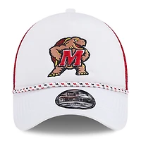 Men's New Era White/Red Maryland Terrapins Court Sport Foam A-Frame 9FORTY Adjustable Trucker Hat