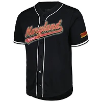 Maillot de baseball à boutons complets en maille Pro Standard pour hommes, noir, Maryland Terrapins