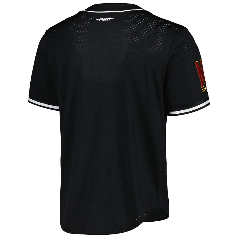 Maillot de baseball à boutons complets en maille Pro Standard pour hommes, noir, Maryland Terrapins