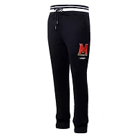Pantalon de survêtement en polaire Pro Standard noir Maryland Terrapins Script Tail pour hommes