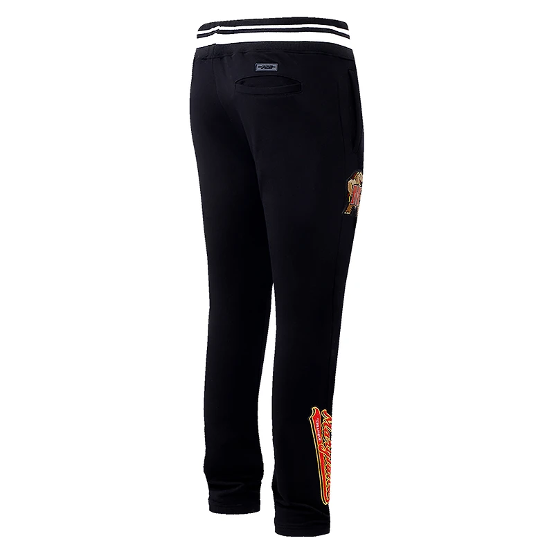 Men's Pro Standard Black Maryland Terrapins Script Tail Fleece Sweatpants