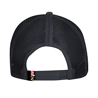 Men's Under Armour  Black Maryland Terrapins 2024 Sideline Blitzing Trucker Adjustable Hat