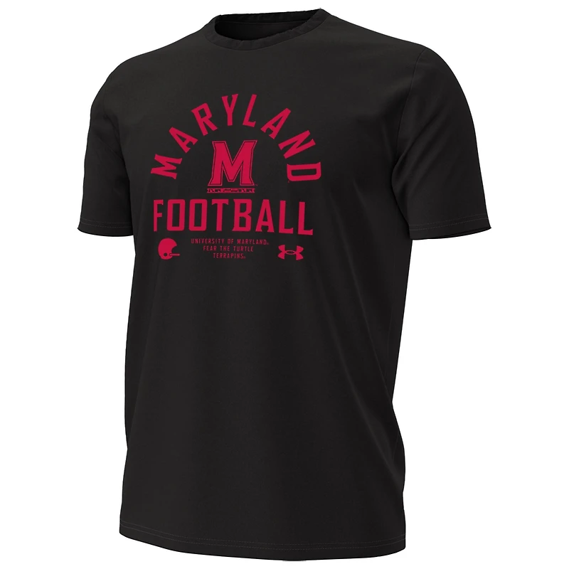 Men's Under Armour  Black Maryland Terrapins 2025 Sideline Football Performance T-Shirt