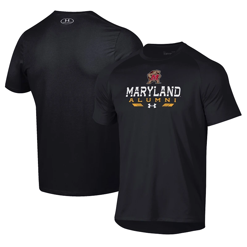 T-shirt technique Under Armour noir pour hommes, Anciens élèves des Maryland Terrapins