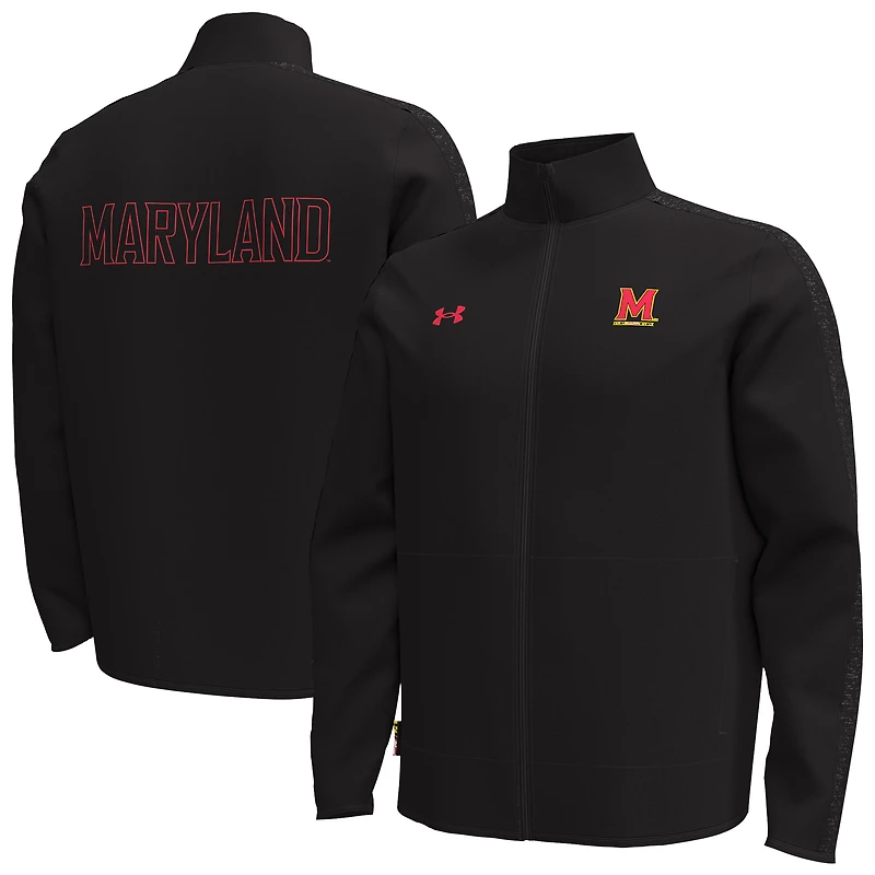 Veste entièrement zippée Under Armour Maryland Terrapins Command pour homme, noire