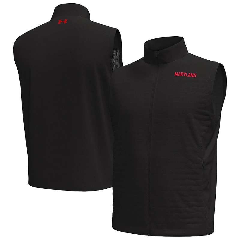 Gilet zippé Under Armour Maryland Terrapins Drive Pro Storm pour homme, noir