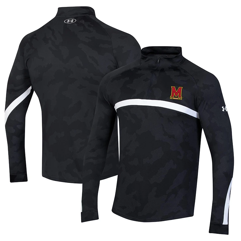 Haut à quart de zip camouflage Under Armour Maryland Terrapins Game Day Camo Raglan pour hommes