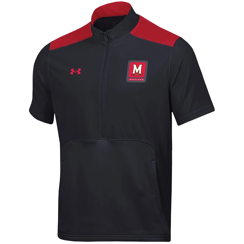 Veste à demi-zip Under Armour Maryland Terrapins Motivate pour homme noire