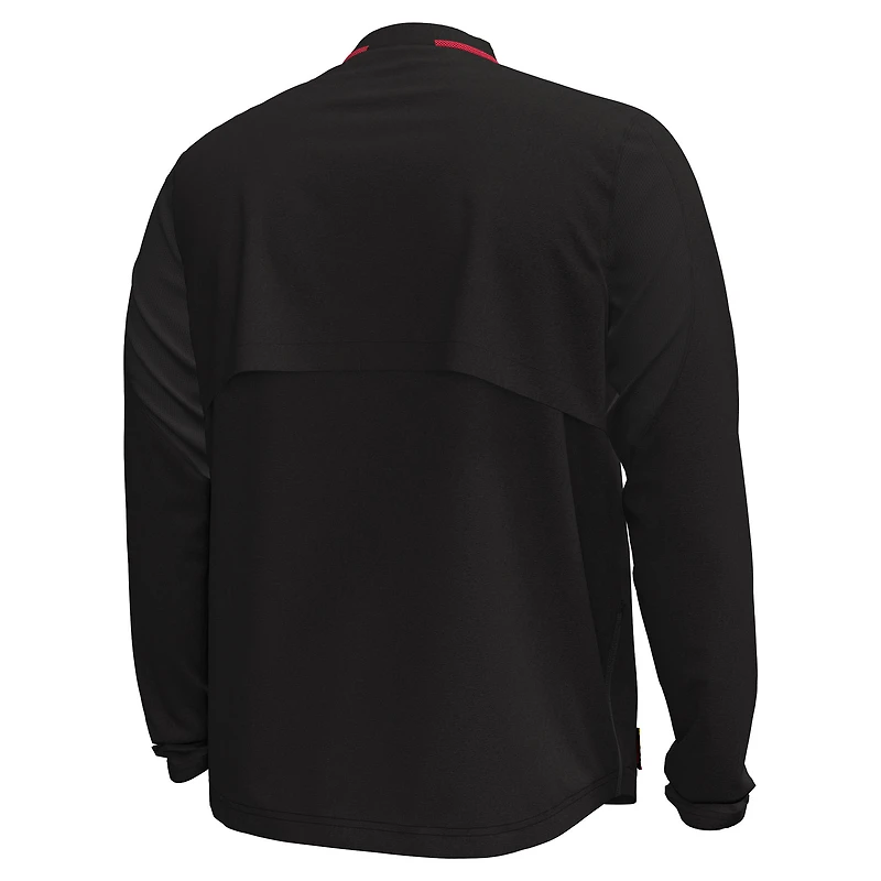 Veste à manches longues et quart de zip Under Armour Maryland Terrapins Motivate pour homme, noire