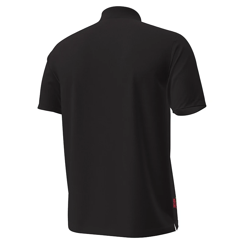 Polo Under Armour rouge Maryland Terrapins Performance Drive à rayures sur la poitrine pour homme