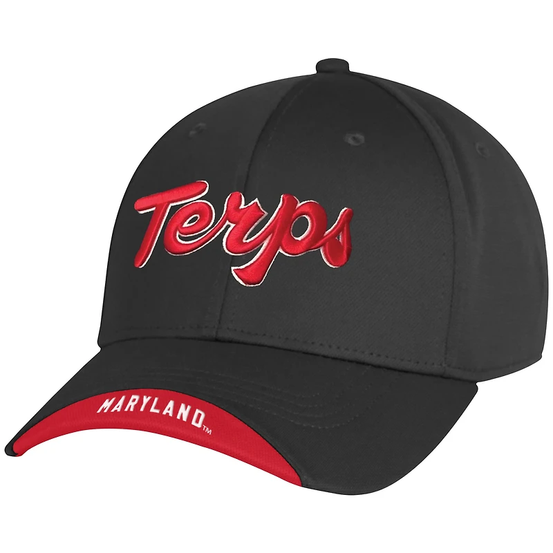 Men's Under Armour Black Maryland Terrapins Sideline Blitzing Accent Iso-Chill Flex Hat