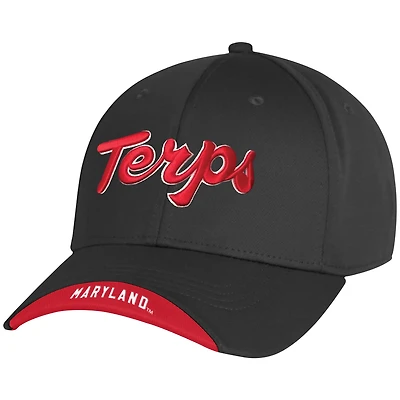 Men's Under Armour Black Maryland Terrapins Sideline Blitzing Accent Iso-Chill Flex Hat
