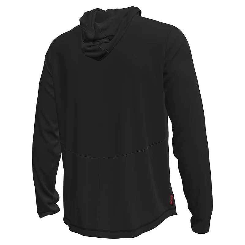 Men's Under Armour  Black Maryland Terrapins Sideline Knockout Long-Sleeve Hooded T-Shirt