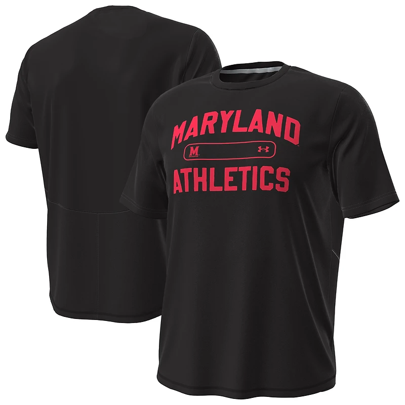 T-shirt noir Under Armour Maryland Terrapins Sideline Knockout pour homme