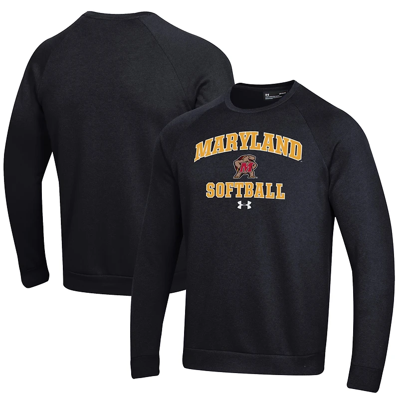 Sweat-shirt en molleton noir Under Armour Maryland Terrapins All Day Arch pour homme