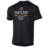 Men's Under Armour Black Maryland Terrapins Softball Icon Raglan Performance T-Shirt