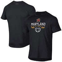 T-shirt de performance Under Armour noir Maryland Terrapins Softball Icon Raglan pour homme