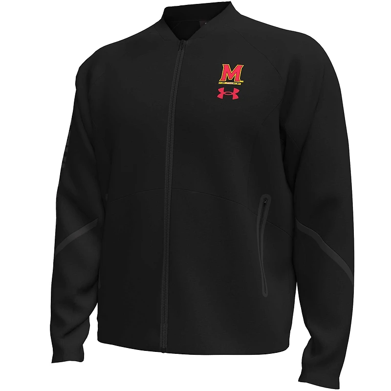Men's Under Armour  Black Maryland Terrapins Unstoppable Full-Zip Bomber Jacket