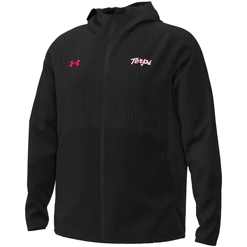 Men's Under Armour Black Maryland Terrapins Unstoppable Raglan Full-Zip Jacket