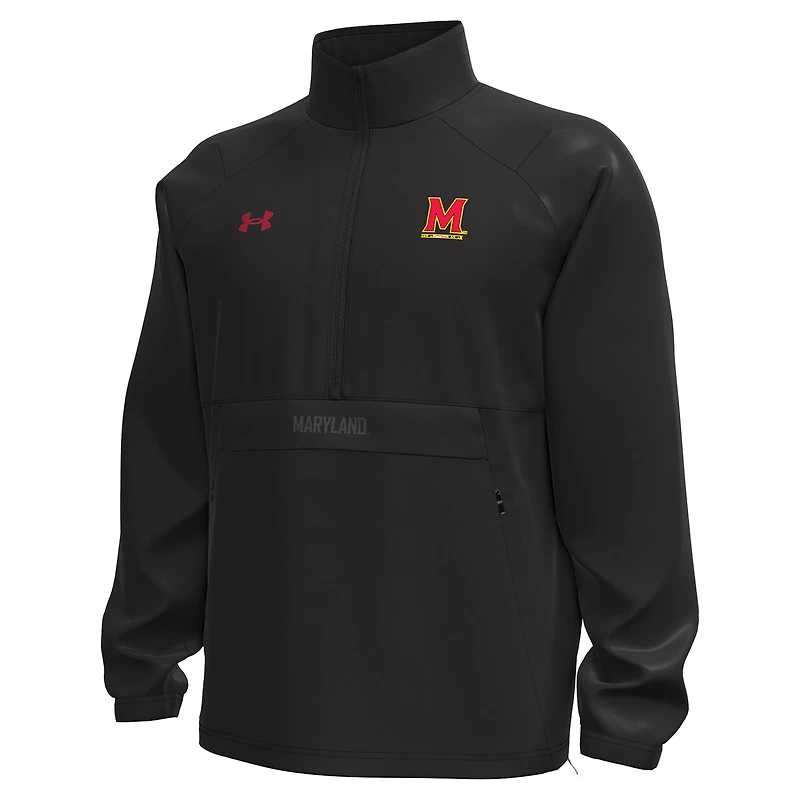 Men's Under Armour  Black Maryland Terrapins Unstoppable Woven Anorak Storm Tech Half-Zip Jacket