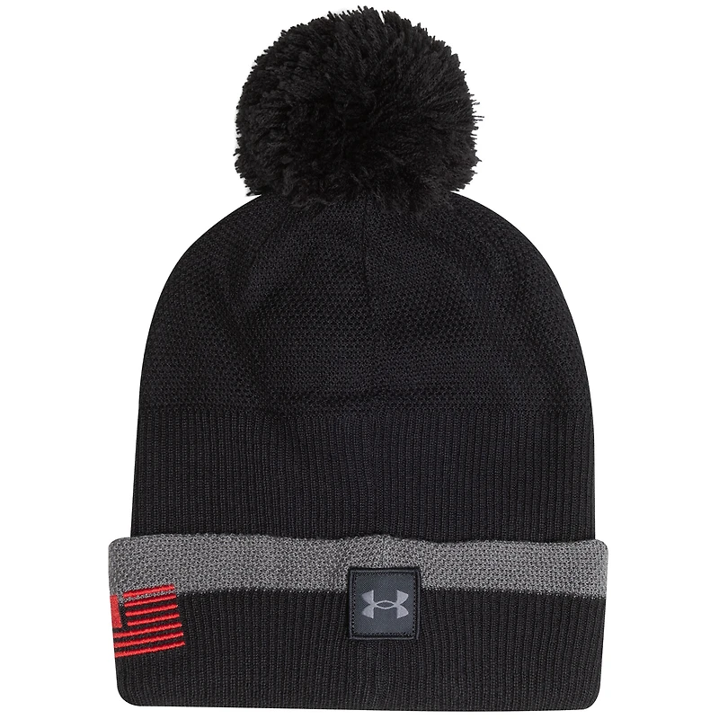 Bonnet à revers et pompon Under Armour Maryland Terrapins Freedom Collection pour homme, couleur charbon