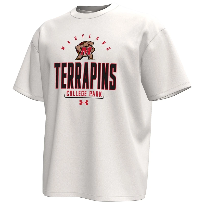 T-shirt Under Armour crème Maryland Terrapins Gameday Icon pour homme