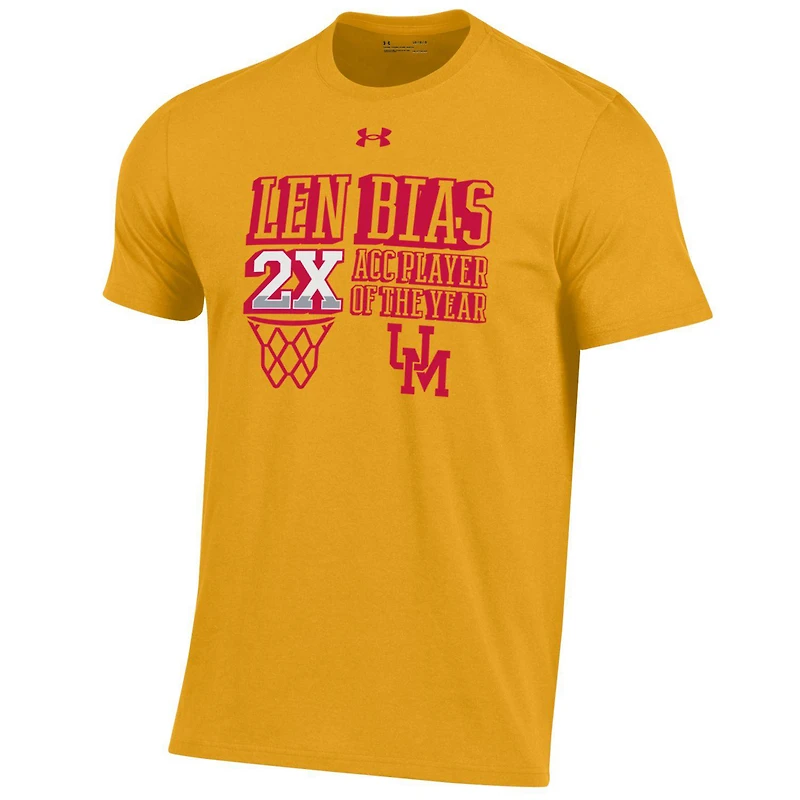 Men's Under Armour Gold Maryland Terrapins Len Bias Performance T-Shirt