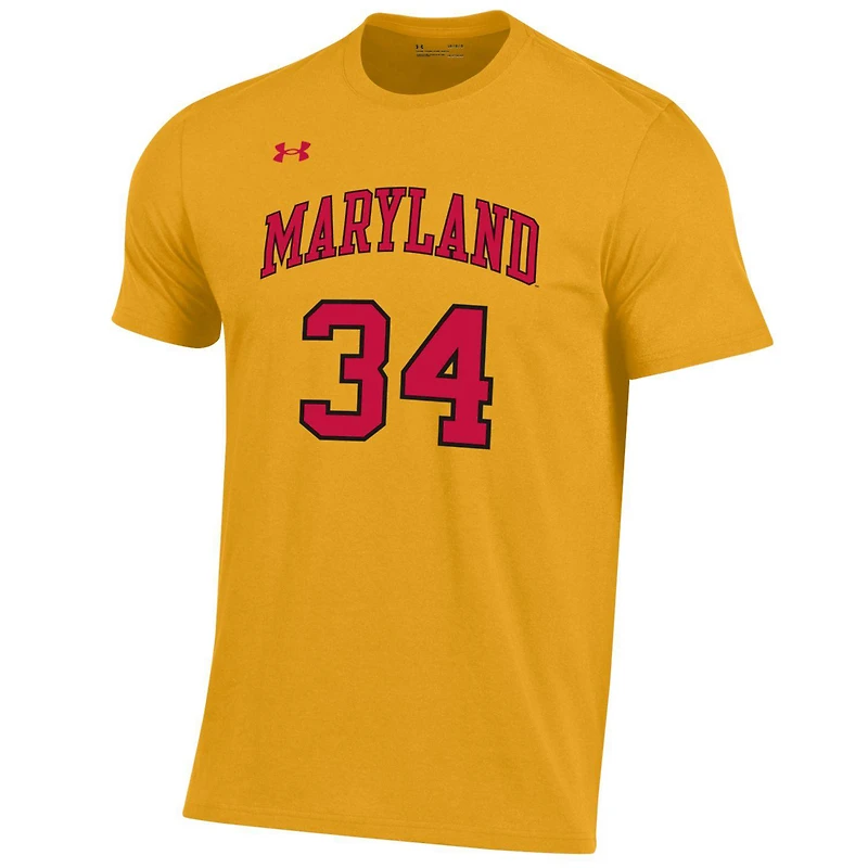 T-shirt Under Armour Gold Maryland Terrapins Len Bias Performance pour hommes