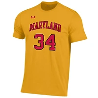 T-shirt Under Armour Gold Maryland Terrapins Len Bias Performance pour hommes