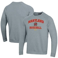 Men's Under Armour Gray Maryland Terrapins Baseball All Day Arch Fleece Pullover Sweatshirt