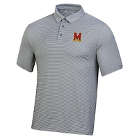Men's Under Armour Gray Maryland Terrapins T2 Green Bridge Stripe Polo