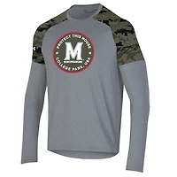Men's Under Armour Heathered Gray/Camo Maryland Terrapins Freedom Long Sleeve T-Shirt