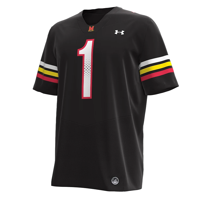 Maillot de football réplique Under Armour #1 Maryland Terrapins noir pour homme