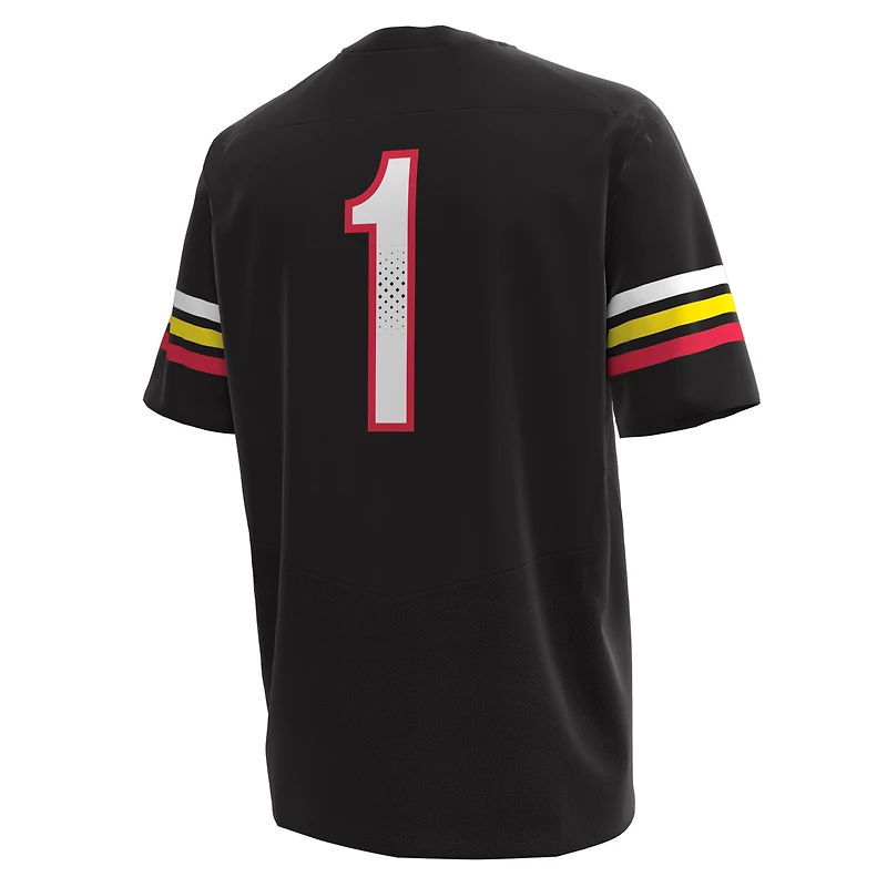 Maillot de football réplique Under Armour #1 Maryland Terrapins noir pour homme