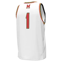 Maillot de basket-ball réplique blanc n°1 des Maryland Terrapins pour homme Under Armour