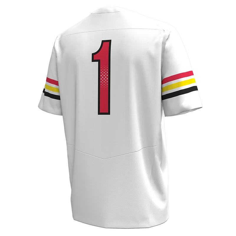 Under Armour #1 Blanc Maryland Terrapins Réplique Maillot de Football pour Homme