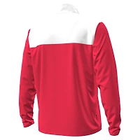 Pull Under Armour rouge/blanc Maryland Terrapins à fermeture éclair quart de tour pour homme