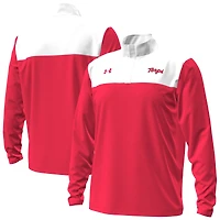 Pull Under Armour rouge/blanc Maryland Terrapins à fermeture éclair quart de tour pour homme