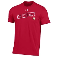 T-shirt Under Armour Maryland Terrapins 2023 Sideline Performance pour homme rouge