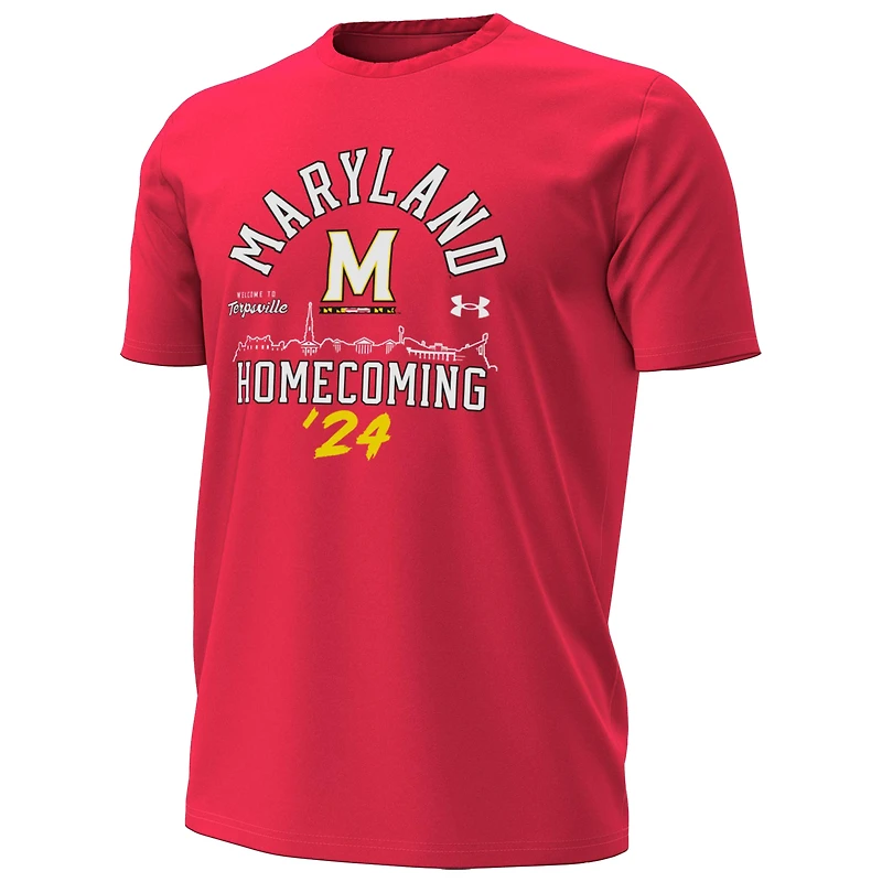 T-shirt rouge Under Armour Maryland Terrapins 2024 Homecoming pour homme