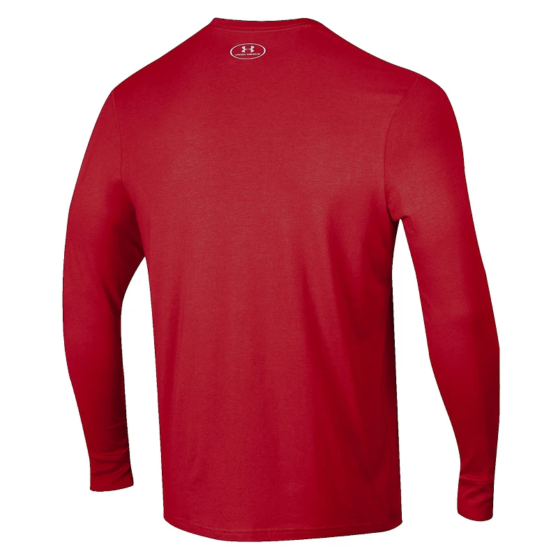 Men's Under Armour Red Maryland Terrapins 2025 Sideline Football Performance Long Sleeve T-Shirt