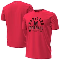T-shirt de football américain Under Armour rouge Maryland Terrapins 2025 pour homme