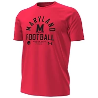 T-shirt de football américain Under Armour rouge Maryland Terrapins 2025 pour homme