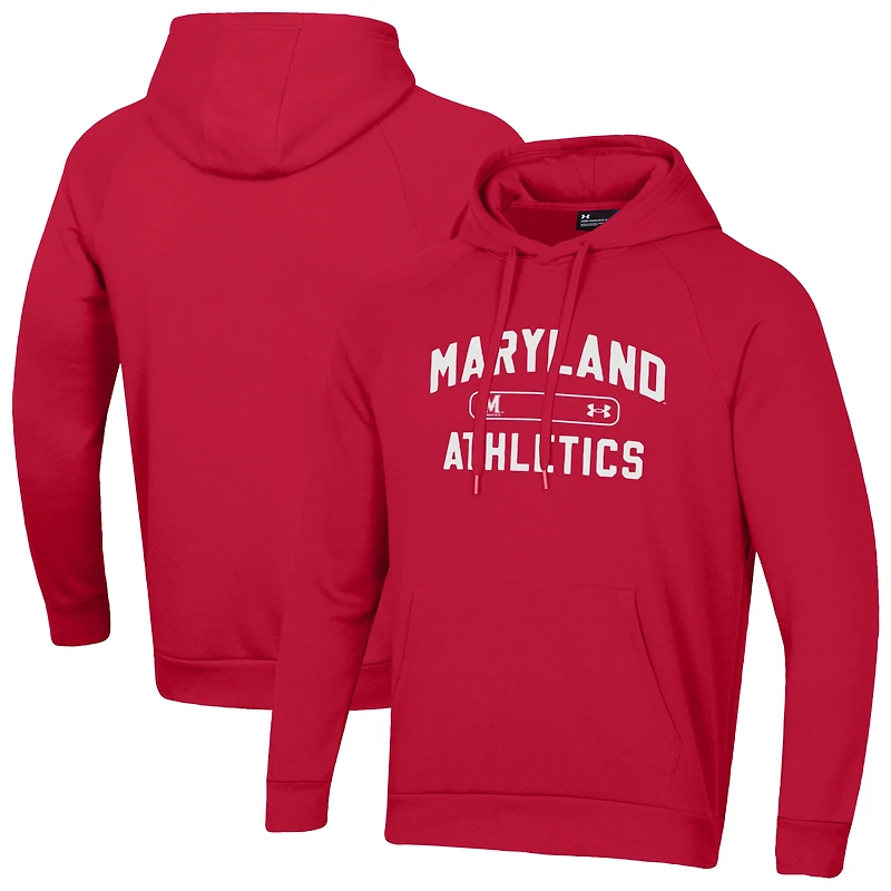 Men's Under Armour Red Maryland Terrapins 2025 Sideline Rival Fleece Hoodie