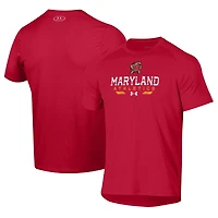 T-shirt technique Under Armour rouge Maryland Terrapins Athletics pour homme