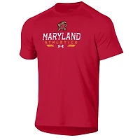 T-shirt technique Under Armour rouge Maryland Terrapins Athletics pour homme