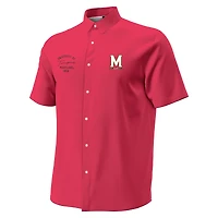 Men's Under Armour  Red Maryland Terrapins Gameday Armourfuse Camp Button-Up Shirt